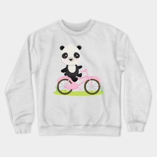 Cute Cycling Panda Crewneck Sweatshirt